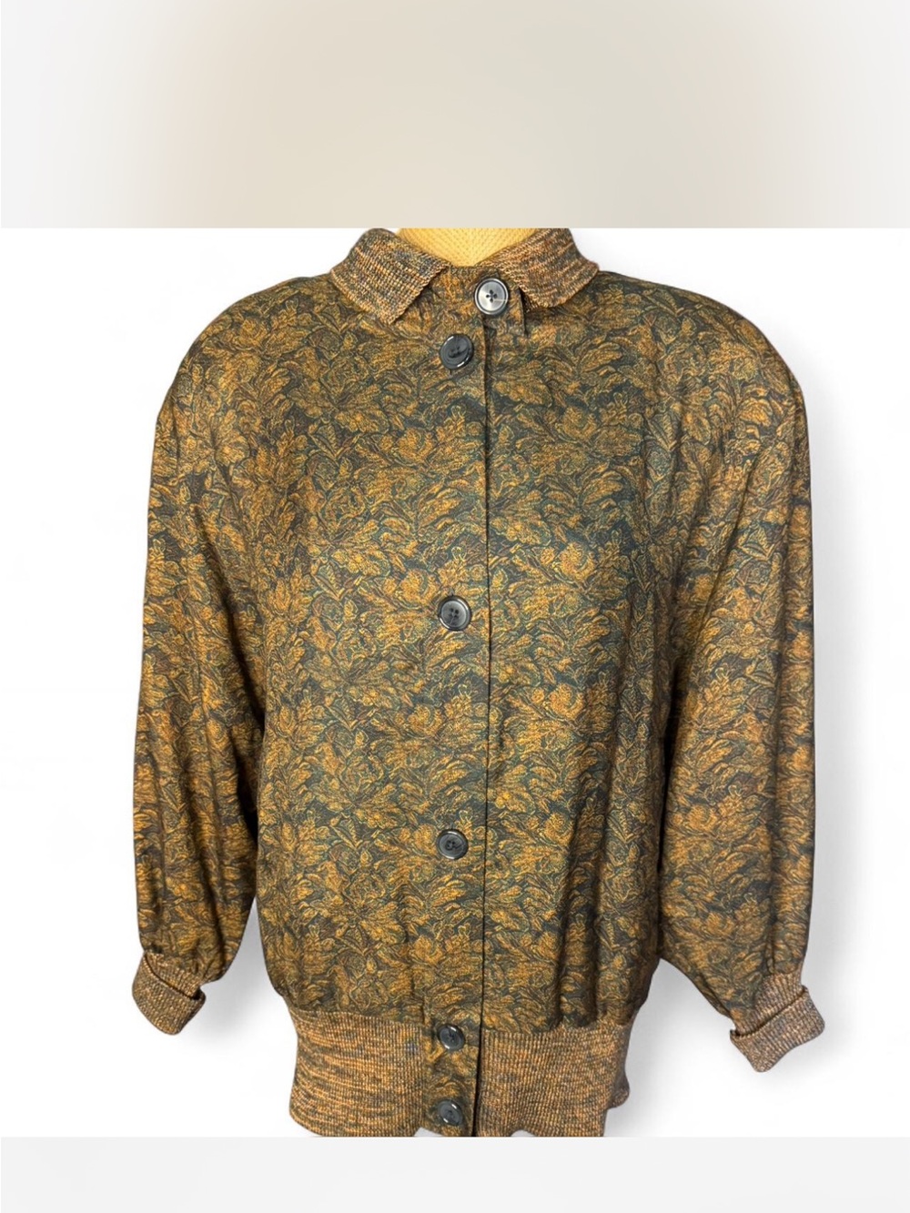 Vintage 90s Linda Allard for Ellen Tracy Silo Floral Bomber Jacket Oversized